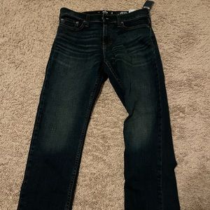 DARK WASH SLIM STRAIGHT JEANS Hollister